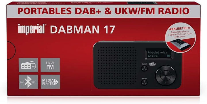 IMPERIAL DABMAN 17 – Tragbares DAB+ & UKW-Radio (portables Digitalradio, Musikwiedergabe via Bluetoo