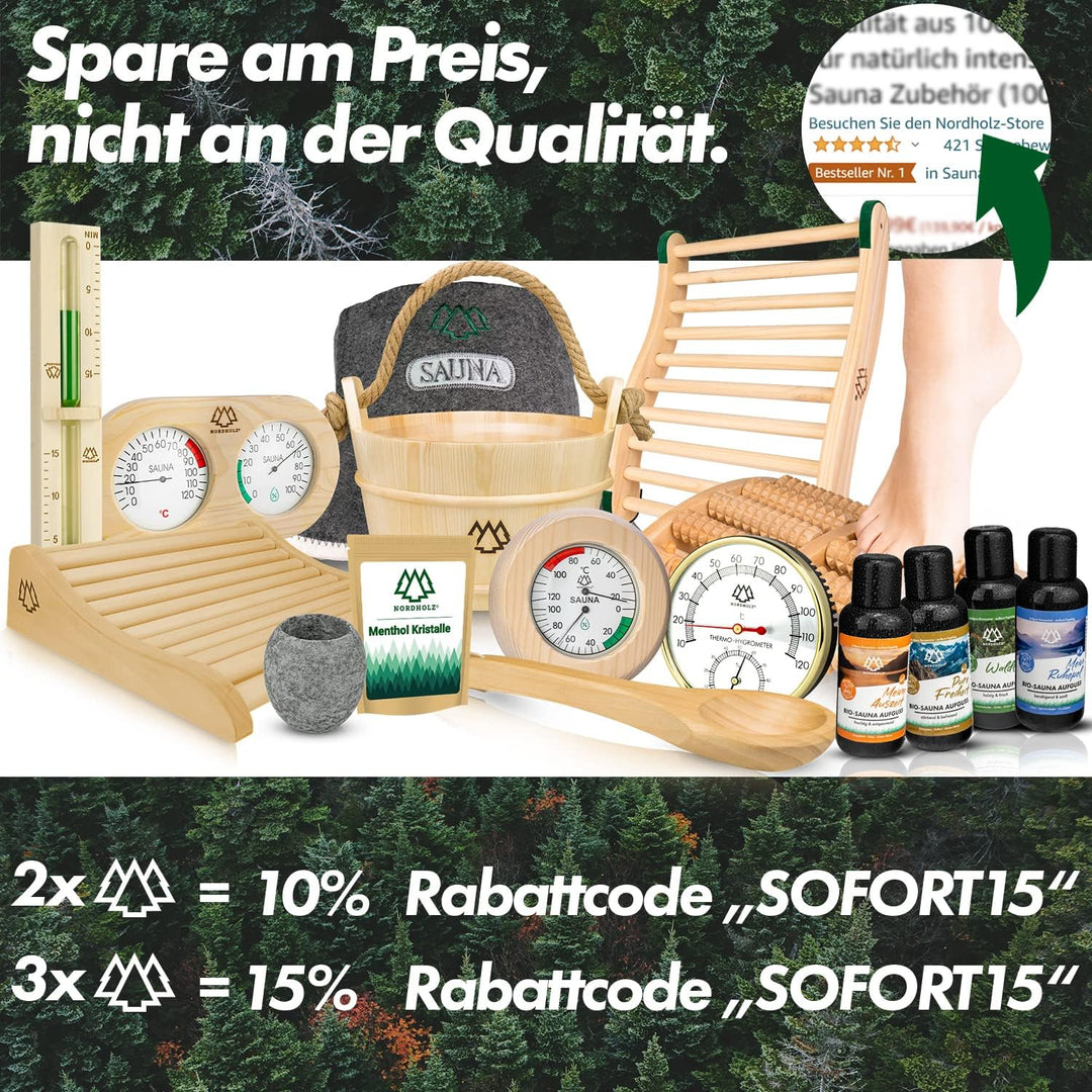 Nordholz® Sauna Rückenlehne ergonomisch - Die Perfekte Rückenstütze für sofortigen Wohlfühleffekt -