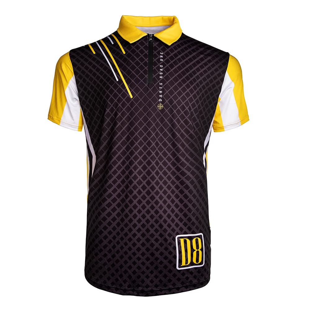 CUESOUL Darts Road ONE Atmungsaktiver Dart-Shirt 3XL gelb 1, 3XL gelb 1