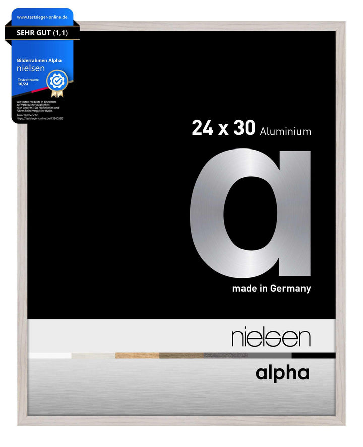 nielsen Aluminium Bilderrahmen Alpha, 24x30 cm, Eiche Weiss Eiche Weiss 24 x 30 cm, Eiche Weiss 24 x