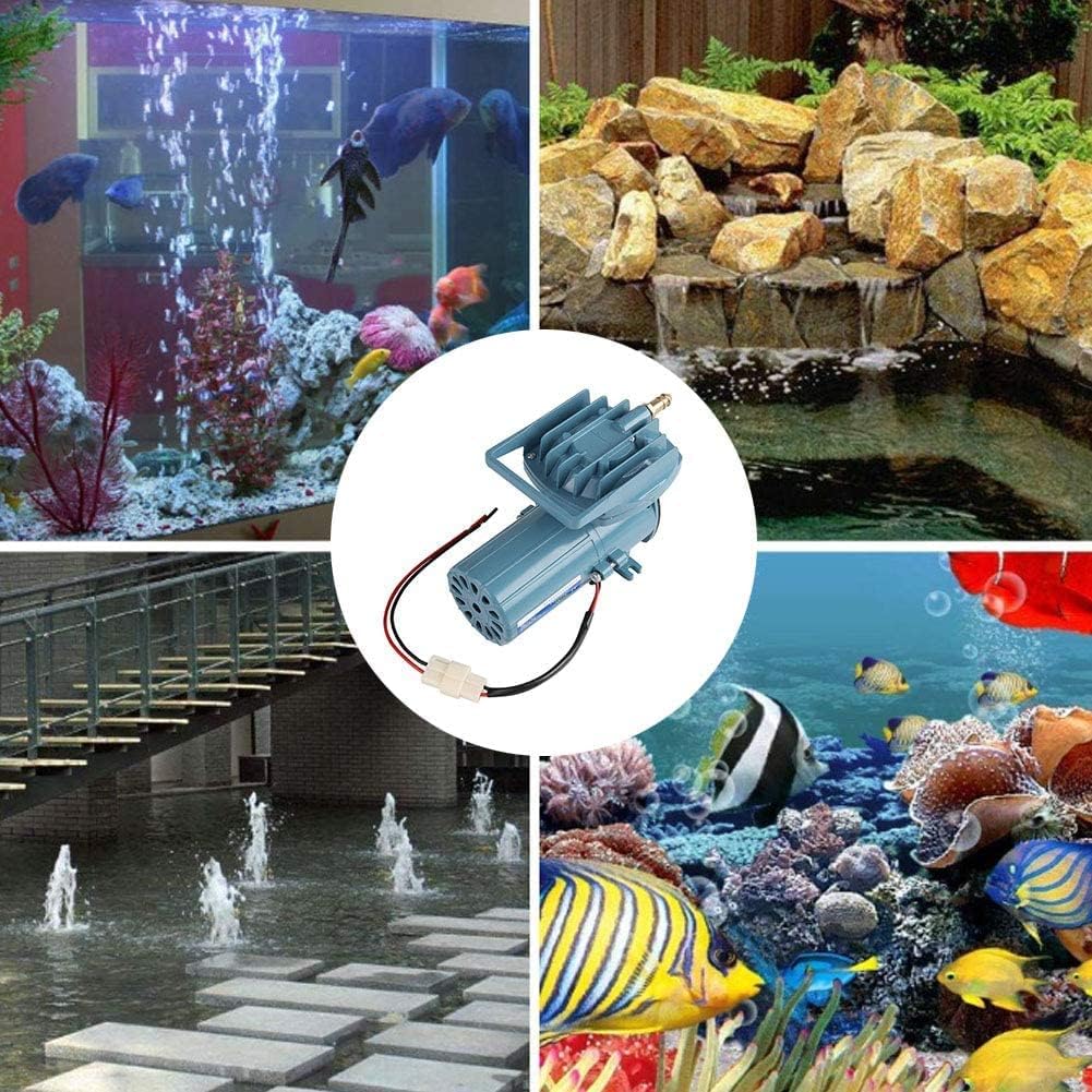 Superleise Aquarium Durchlüfter Luftpumpe, 12v 35W 68 l/min Leistungsstark Sauerstoffpumpe mit 6 Spe