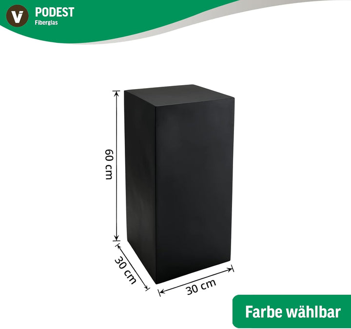 VIVANNO Podest Deko-Säule Stele Blumenständer Fiberglas Anthrazit 30x30x60 Anthrazit Matt 30x30x60 c