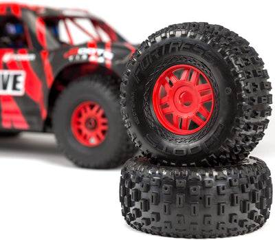 ARRMA RC Truck 1/7 MOJAVE 6S V2 4WD BLX Desert Truck mit Spektrum Firma (Ready-to-Run), Rot/Schwarz,