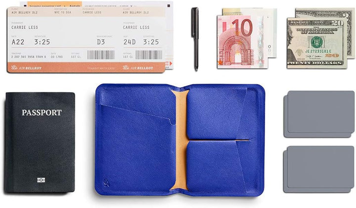 Bellroy Apex Passport Cover (Leder-Reisepasshülle, RFID-Schutz) - PepperBlue, Pepperblue