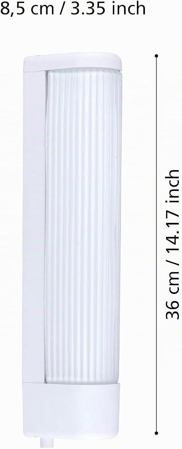 EGLO Wandlampe Bari 1, 2 flammige Spiegelleuchte mit Steckdose und Druckknopf, Wandleuchte aus Glas,