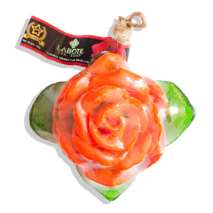 LABOTE Handgemachte thailändische Bio Naturseife Rose Rot + Weiss + Rosa + Orange + Violett mit typi