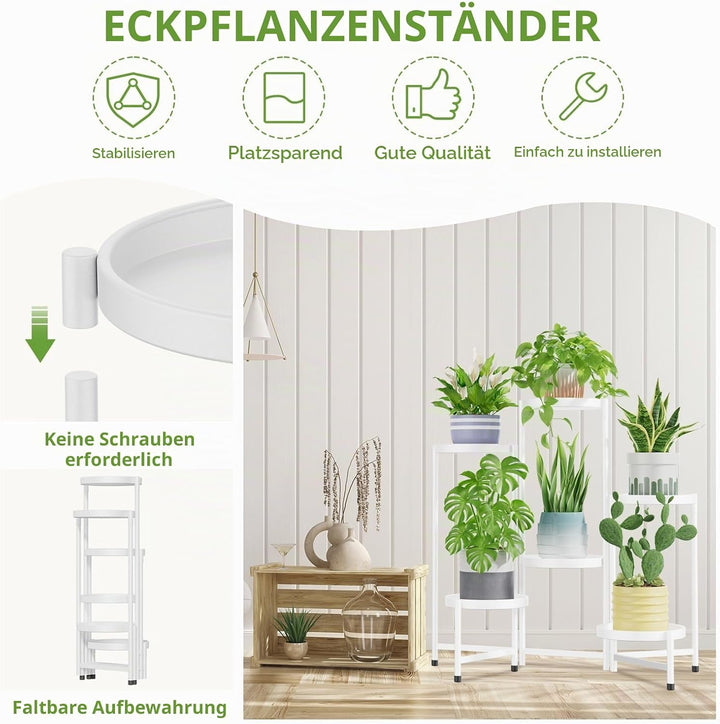 iDavosic.ly Pflanzenständer Metall Gross mit 6 Etagen, Blumenständer Pflanzenregal Blumenregal Indoo