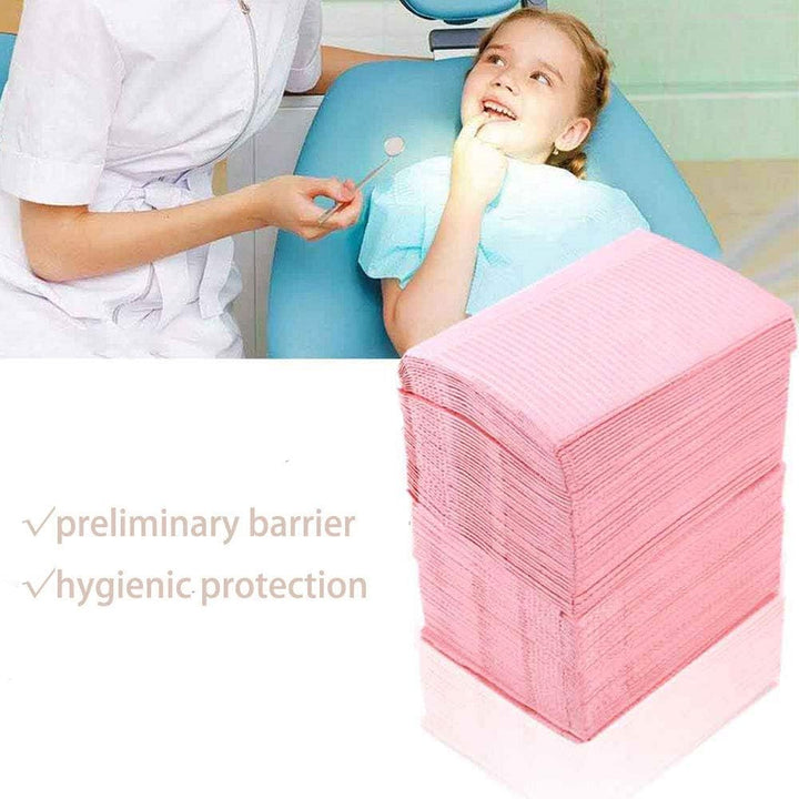 Zahnlätzchen, Einwegtuch, Oral-Papiertuch, Tuch für Zahnarzt, Klinik, Rosa, 125 Stück Rose, Rose