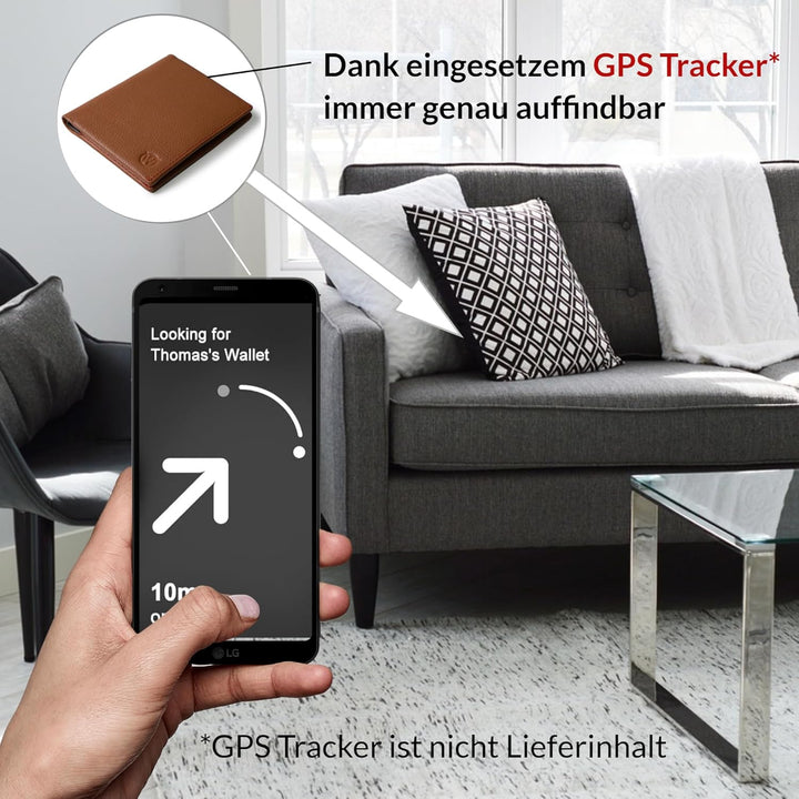 Will Fire® Classic Slim | Geldbörse Herren | Slim Wallet | Airtag Wallet | für bis zu 10 Karten | Ge