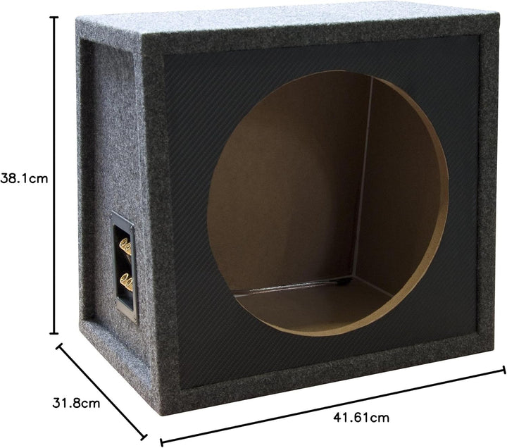 MDF Subwoofergehäuse 12'' 2x Anschluss (22.4/29.9x40x38.1cm)