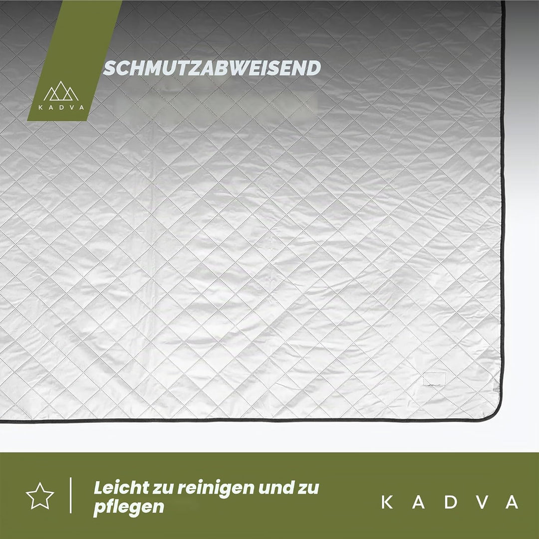 KADVA Picknickdecke Wasserdicht Rulo Graue Praktische Langlebige und Bequeme Outdoor Decke für die F