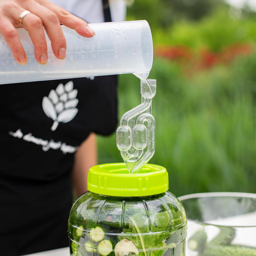 3L Gärballon Kunststoff (PET) Gäreimer Gärbehälter Weinballon + Gärröhrchen + Gummistopfen Gäraufsat