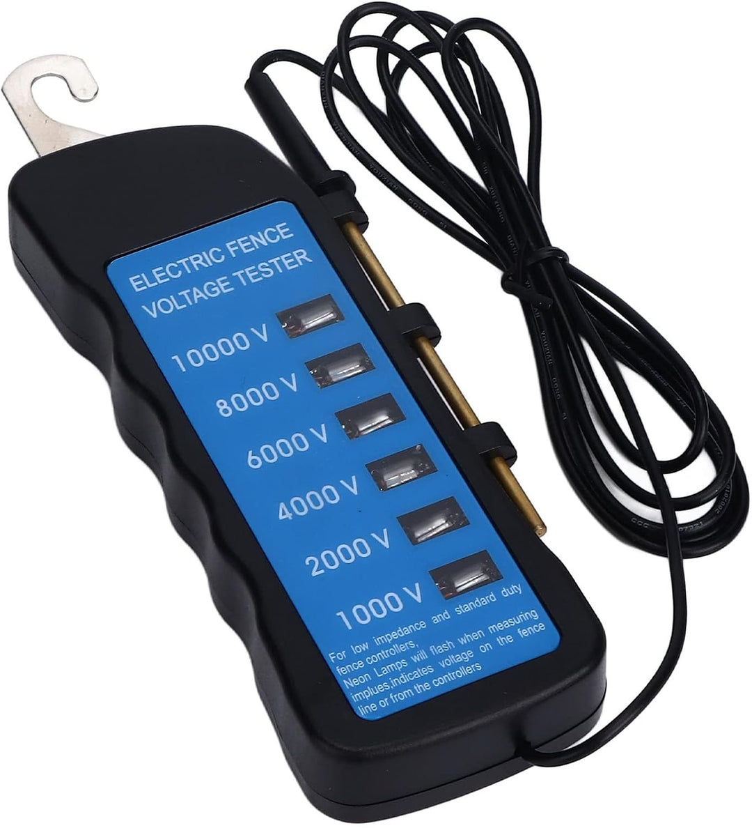 Ejoyous Weidezaun Zaunprüfer, 1000-10000V 6 Stufen Elektrozaun Tester, Tragbarer Spannungsprüfer Str