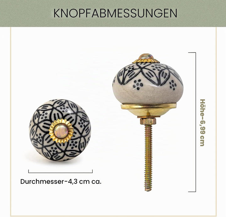 RAJRANG BRINGING RAJASTHAN TO YOU Multicolor Keramik-Schrankknöpfe Packung mit 20 Kommodenschubladen
