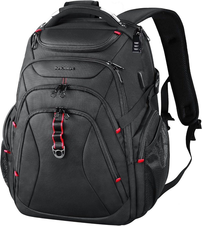 KROSER Laptop Rucksack 17,3 Zoll Reise XL BusinessRucksack Schwerlast Wasserdicht mit Hartgeschältem