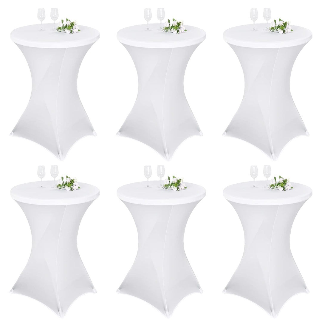 Pesonlook 6er-Set Stretch Stehtisch Husse für Bistrotisch Ø 80-85 cm Elegante,Verstärkung im Fussber