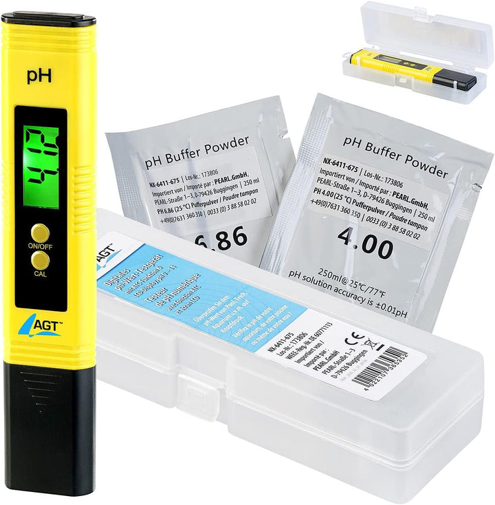 AGT Messgerät: Digitales pH-Wert-Testgerät mit ATC-Funktion & LCD-Display, pH 0-14 (Wert Tester, Mes