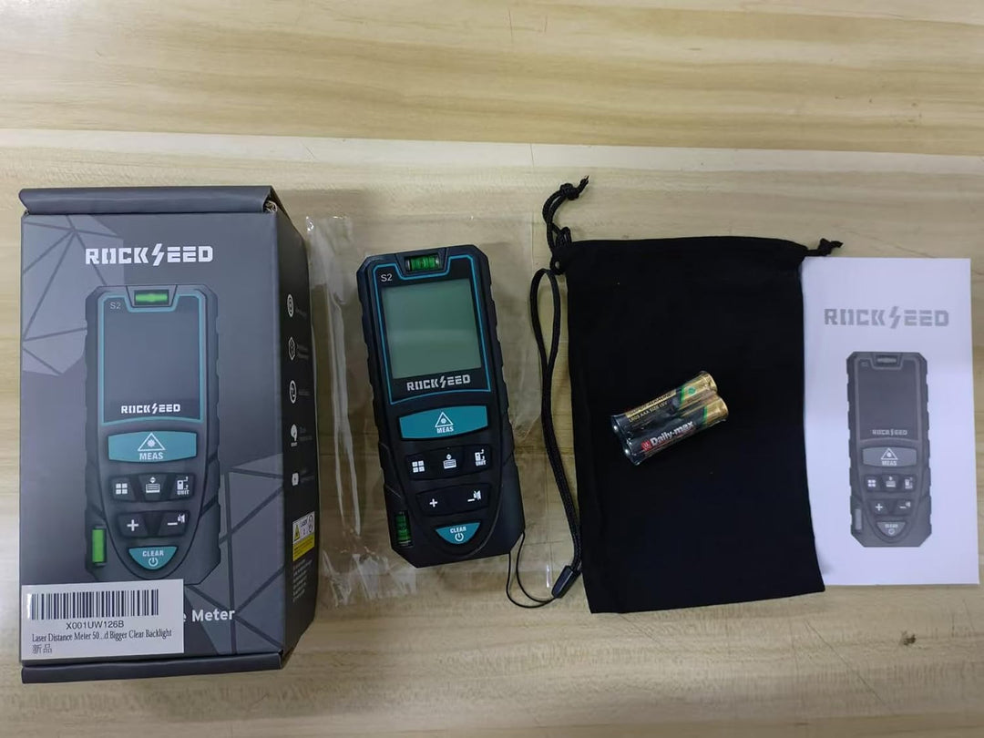 Laser-Entferungsmesser, RockSeed Digitaler Lasermessgerät mit 2 Blasenebenen,Tragbarer Lasermessgerä