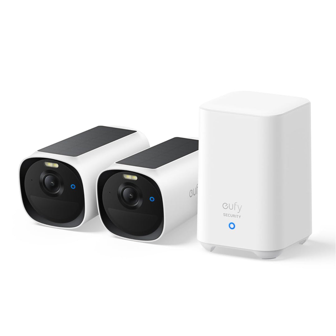 eufy Security eufyCam E40 2-Kamera-Set mit Homebase 2, kabellose 2K Solarkamera für aussen, mit inte