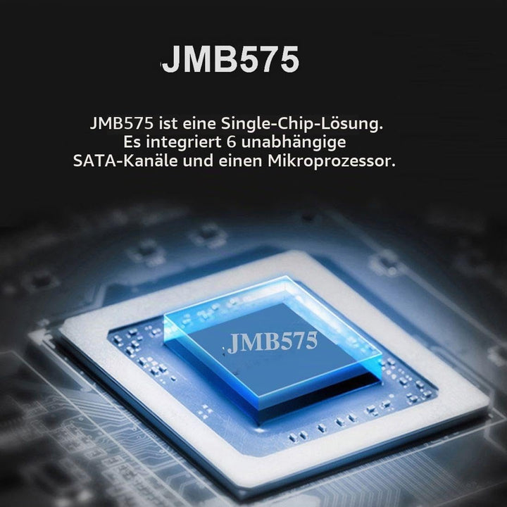 chenyang 5 Ports M.2 auf SATA Adapter, B+M Key NGFF 1 auf 5 SATA 3.0 Port Erweiterungskarte mit JMB5