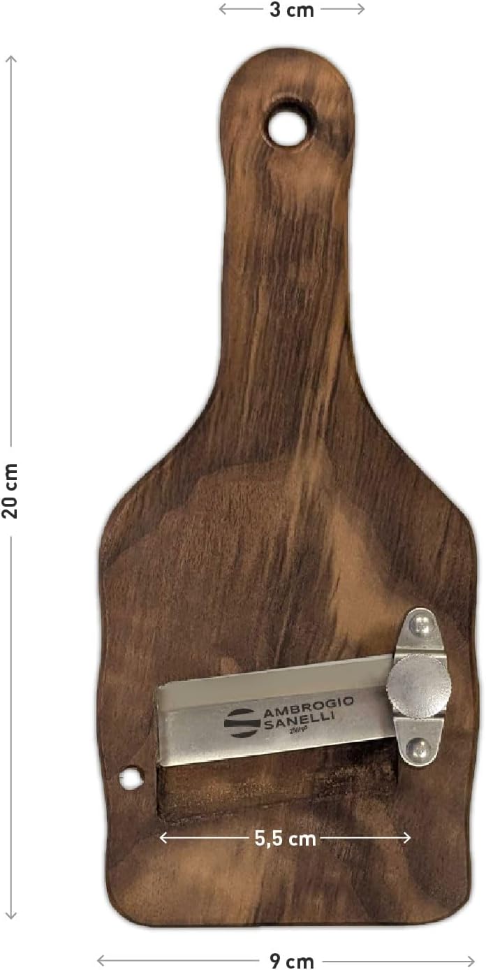 Sanelli Ambrogio 1730.000 Affettatartufi Ovangkol-aus Edelstahl mit glatter Klinge, Holz, Braun, 23.