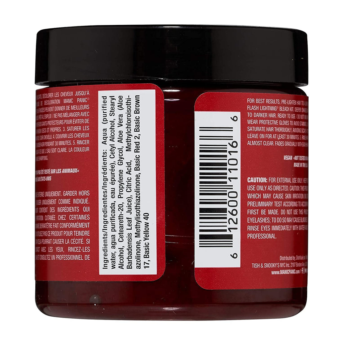 Manic Panic Infra Red Classic Creme, Vegan, Cruelty Free, Semi Permanent Hair Dye 3 x 118ml Infra Re