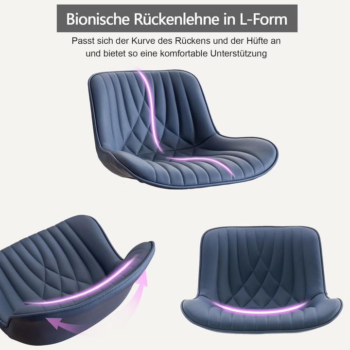 YOUTASTE 1er Barhocker, Drehbar Barstuhl mit Lehne, Höhenverstellbar aus PU-Leder, 360° Drehstuhl, M