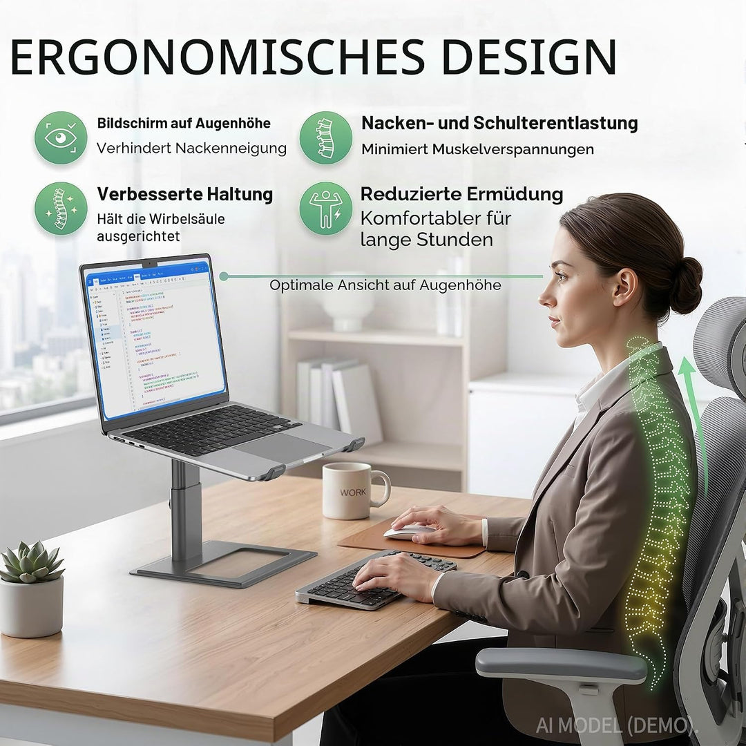 SOUNDANCE Laptop-Ständer für Schreibtisch, verstellbar, ergonomischer Laptop-Ständer für den Schreib