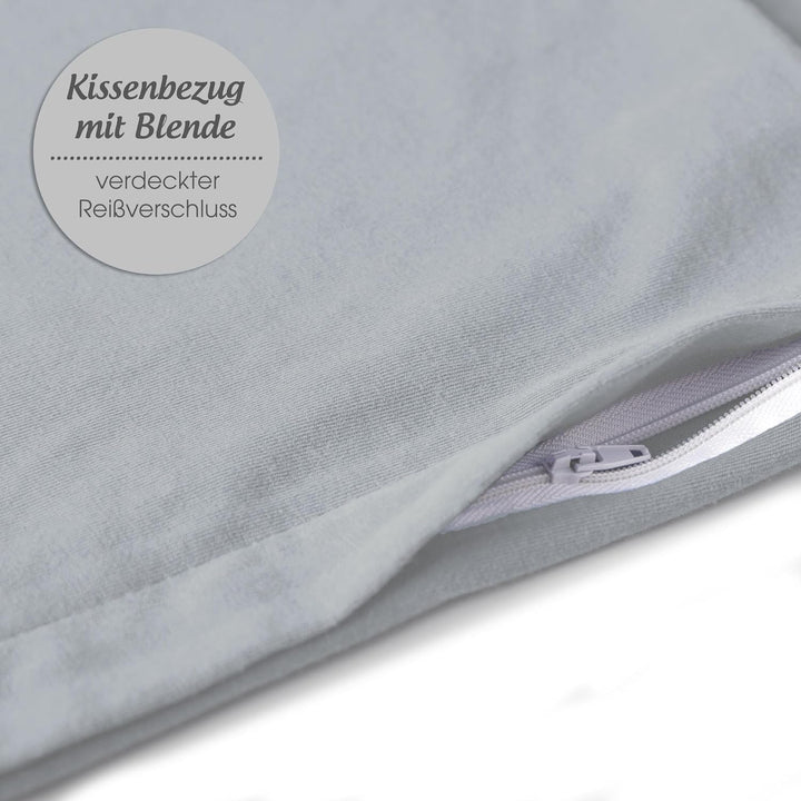 aqua-textil Classic Line Kissenbezug 2er-Set 40 x 200 cm Silber grau Baumwolle Seitenschläferkissen