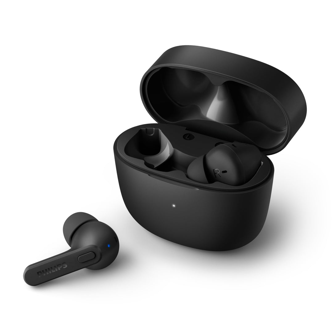 Philips TAT2206BK/00 Truewireless Kopfhörer Bluetooth mit Mikrofon/Schweissbeständig, Im Ohr, 18 Stu