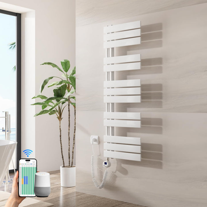 Heilmetz Badheizkörper Elektrisch WiFi 1176 x 400 mm,Flach Bad Heizkörper mit Digitalem Thermostat,
