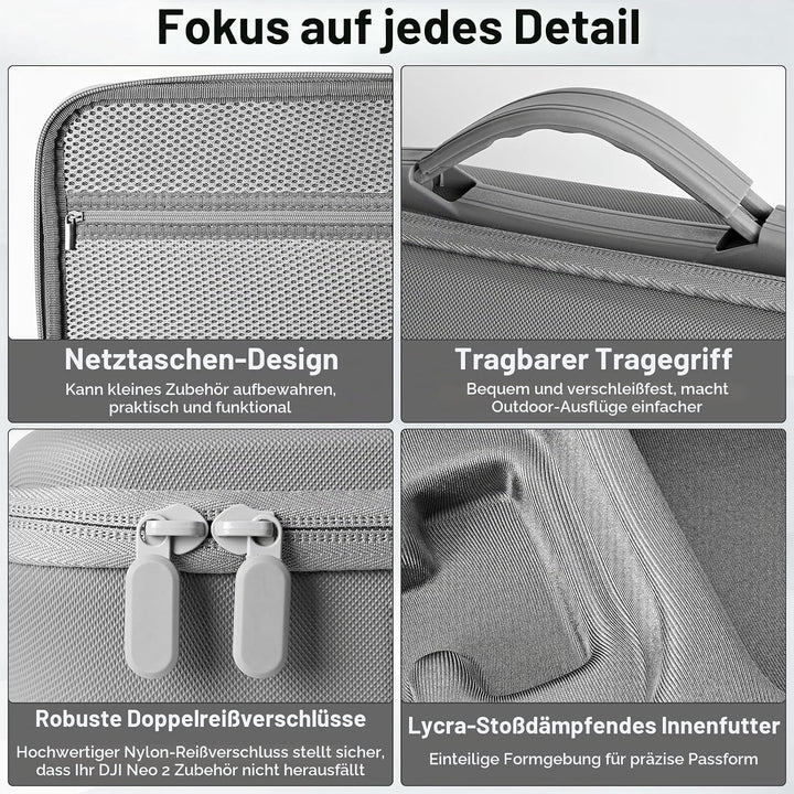 Tasche für DJI Neo 2 Case, Tragbar PU Case für DJI Neo 2 Fly More Combo Zubehör, Neo 2 Tasche, Reise