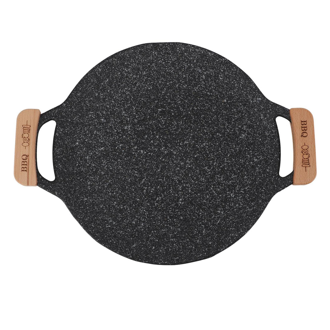 Zerodis BBQ-Grillpfanne, Runde Grillplatte aus Antihaftbeschichtetem Eisen für Camping (Gross: 50 cm