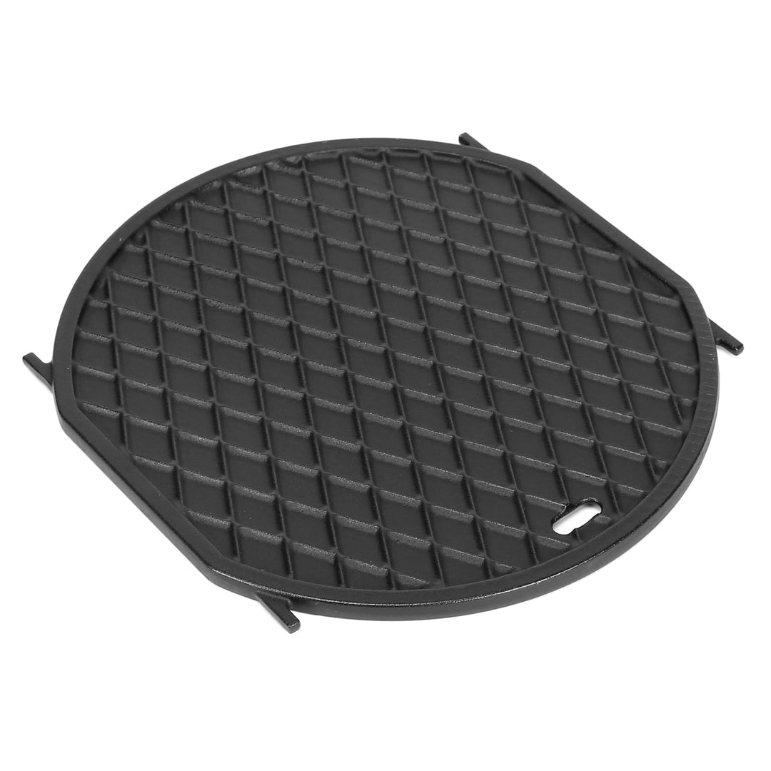 Denmay 30cm Gusseisen Grillplatte für Weber Gourmet BBQ System, Rund Gusseisen Grillpfanne Ersatztei