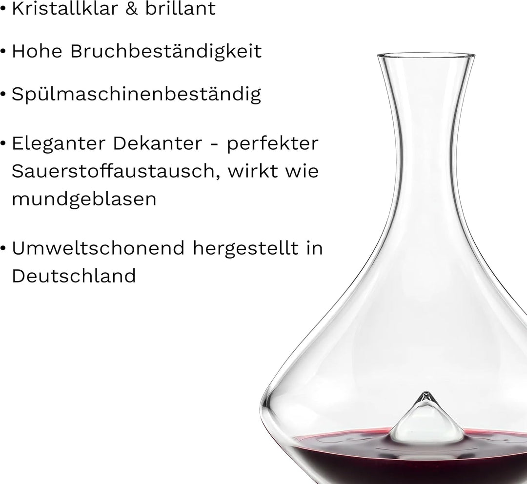 Stölzle Lausitz Dekanter Fire Vulkanos Mundgeblasen 0,75 Liter/Rotwein Dekanter mit besonderer Optik