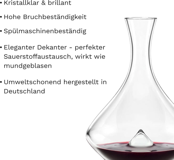 Stölzle Lausitz Dekanter Fire Vulkanos Mundgeblasen 0,75 Liter/Rotwein Dekanter mit besonderer Optik