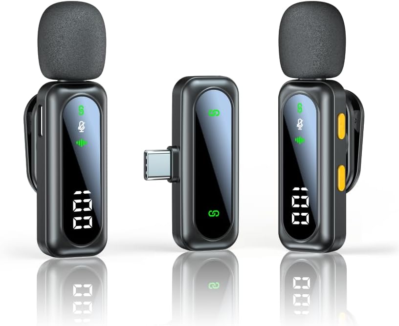 Kabelloses Mikrofon, Mikrofon für iPhone und USB-C-Stecker, Mini-Mikrofone, kabellose Mikrofone mit