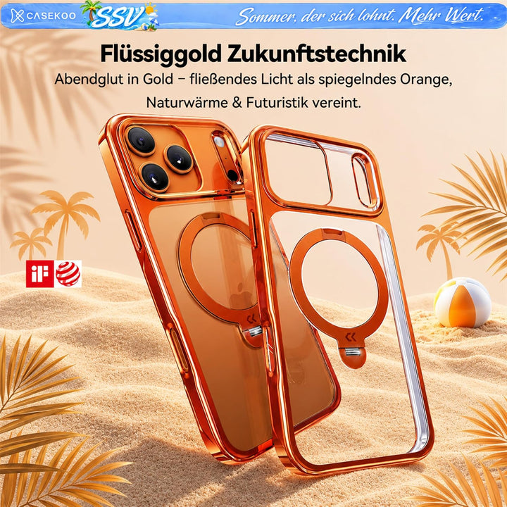 CASEKOO Cosmic Orange für iPhone 17 Pro Max Hülle für MagSafe [360 Drehständer] [Kameraschutz &amp; Mili