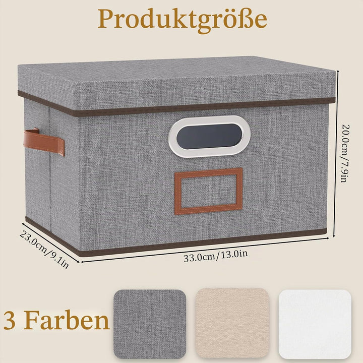 OUTBROS Aufbewahrungsbox mit Deckel und Griff, Faltbarer Aufbewahrungsbox aus Stoff Aufbewahrungskör