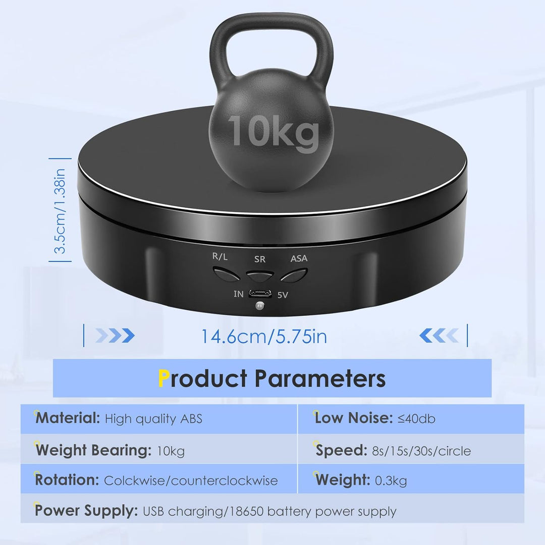 Drehteller Elektrisch, VAYOTOY 360 Grad Drehscheibe Elektrisch 6 Zoll/14,6 cm 10 kg Kleiner Elektris