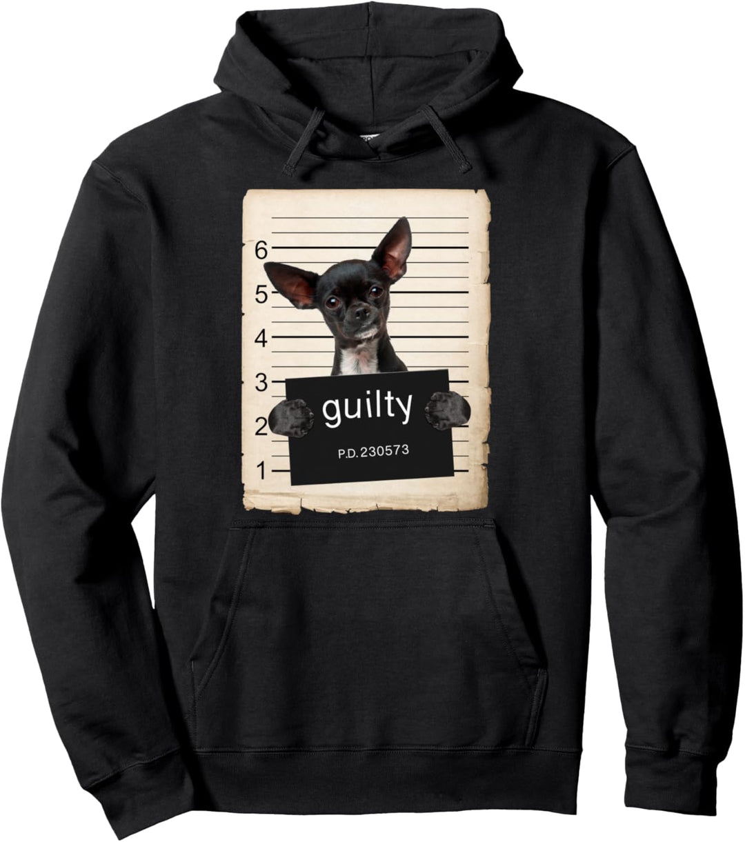 Chihuahua Dog mug shot Pullover Hoodie