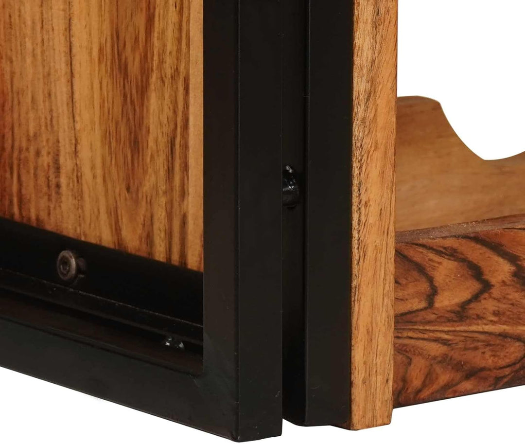 Flaschenhalter, Wandmontage, Holz, Braun, 100 x 45 x 33 cm Massives Akazienholz 100 cm, Massives Aka