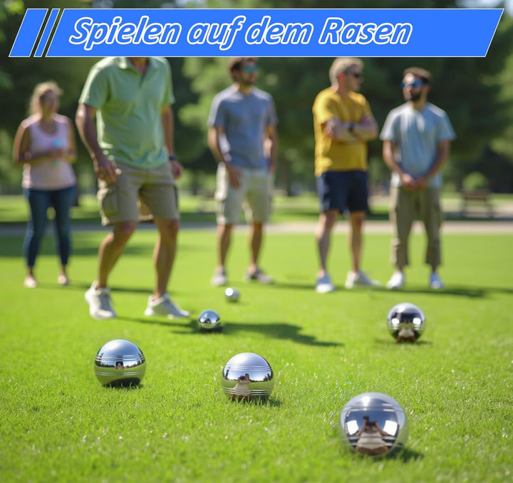 Boule Set mit Gravur/Ohne Gravur,Personalisierte Boule Set mit Tragetasche/Hartschalenkoffer, 6/8 Bo