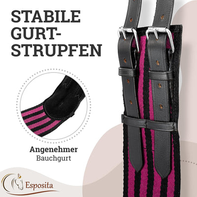 Esposita Reitgurt mit 2 Griffen aus Leder zum Festhalten für Kinder und Reitanfänger - auch geeignet
