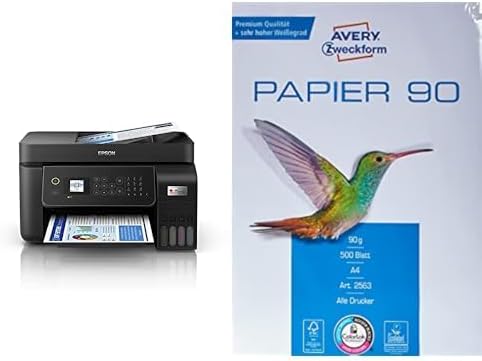 Epson EcoTank ET-4800 4-in-1 Tinten-Multifunktionsgerät & Avery Zweckform 2563 Drucker-/Kopierpapier