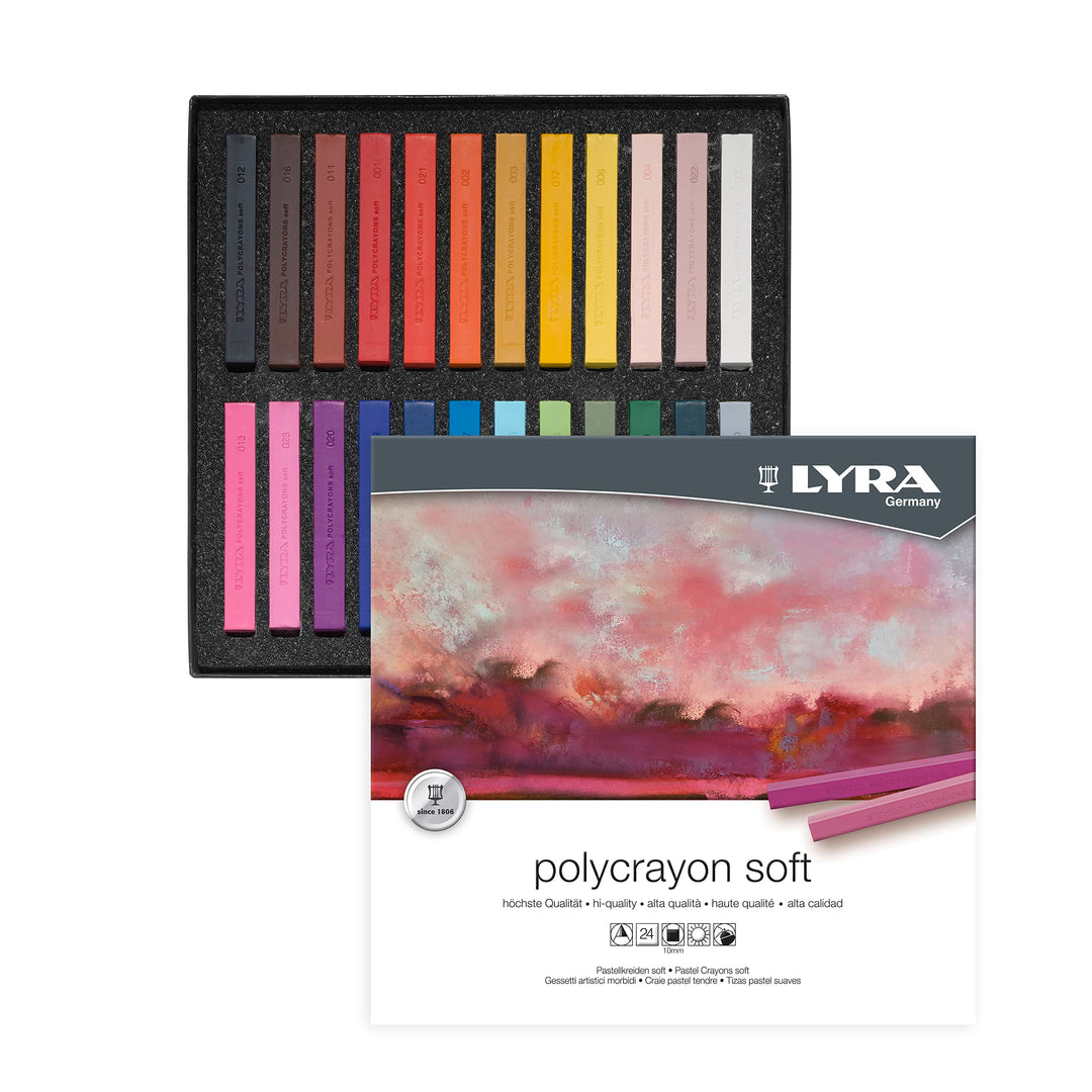 Lyra Polycrayons Federmäppchen Kreide künstlerischen Hohe Mitgliedschaft der Oberfläche Etui mit 24