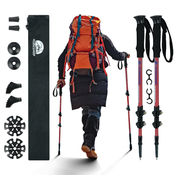 Nordic Walking Stick für Damen und Herren, Teleskop 2 Stück Wanderstöcke für Trekking, Aluminium Wan