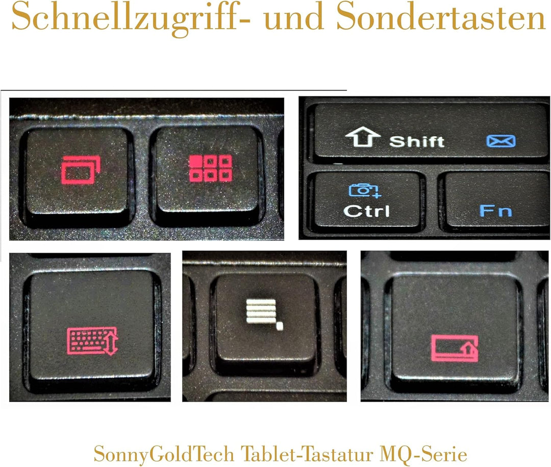 MQ für Galaxy Tab S3 9.7 - Bluetooth Tastatur Tasche mit Multifunktions-Touchpad für Samsung Galaxy