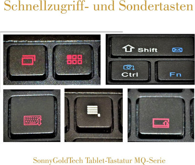 SonnyGoldTech MQ für Galaxy Tab S2 9.7 - Bluetooth Tastatur Tasche mit Touchpad Samsung Galaxy Tab S