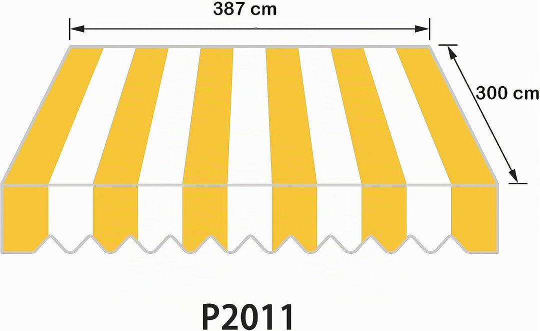 home Trends Markisenstoff Markise mit Volant 4 x 3 m Markisenbespannung ersatzstoff 387 x 300cm Balk